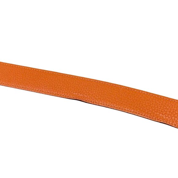 HERMES Vintage Logo Constance Belt #95 Accessory Orange Gold Leather - Picture 8 of 10